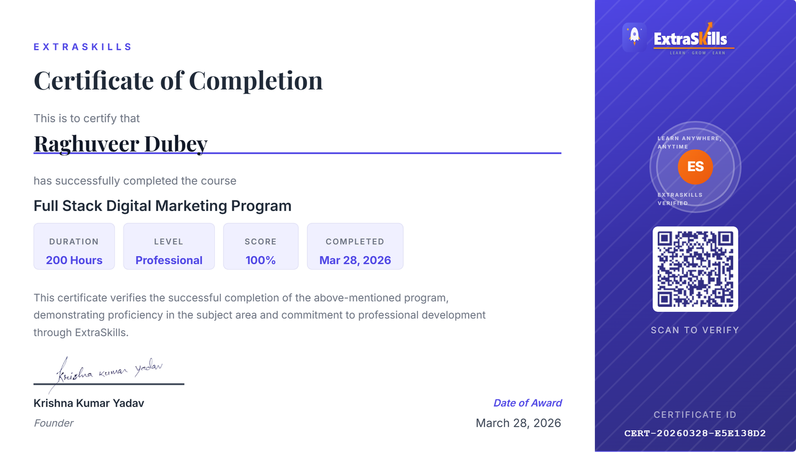 Certificate Sample